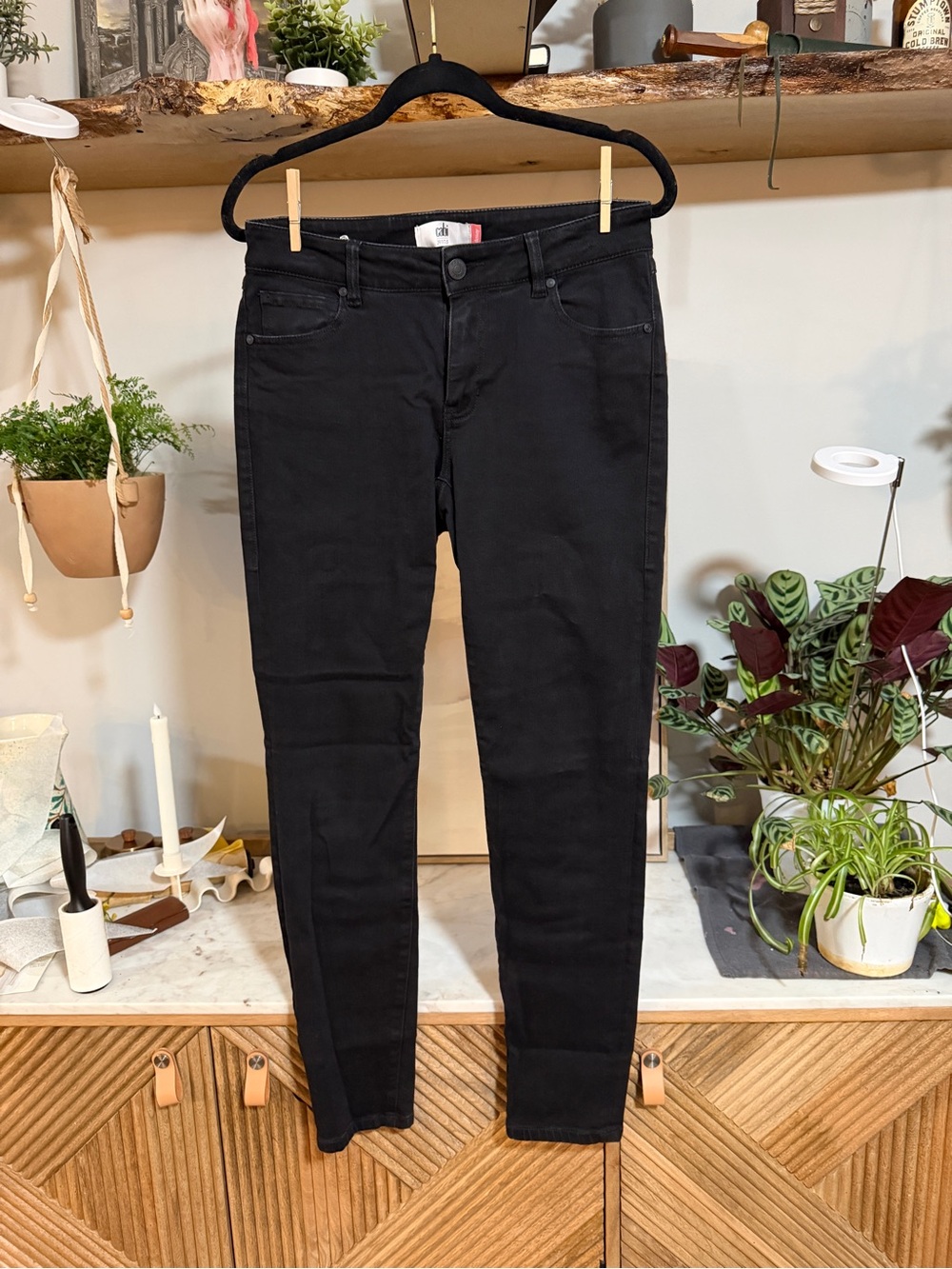 CAbi Black Skinny Jeans — Slim High-Rise Fit 31” inseam
